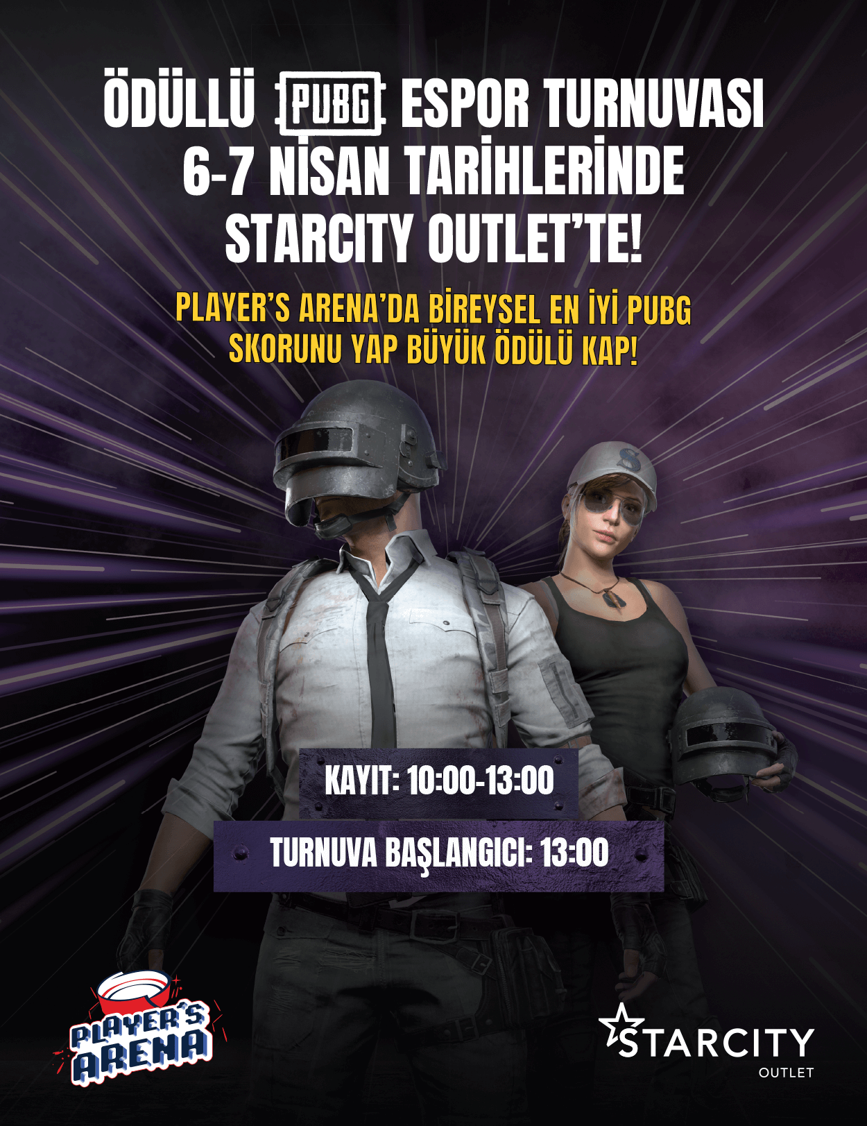 Ödüllü PUBG Espor Turnuvası Starcity Outlet'te başlıyor!