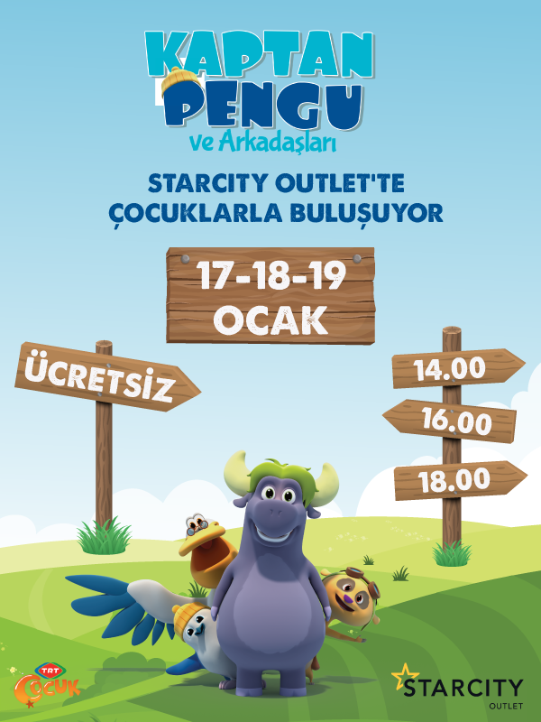 Kaptan Pengu ve Arkadaşları Starcity Outlet’te Çocuklarla Buluşuyorr!