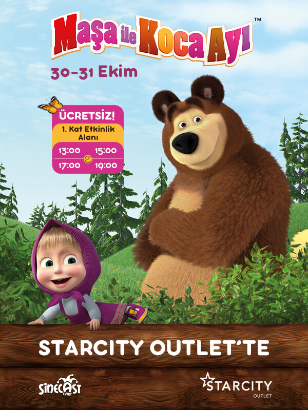 Maşa ile Koca Ayı 30-31 Ekim'de Starcity’de Çocuklarla Buluşuyor!