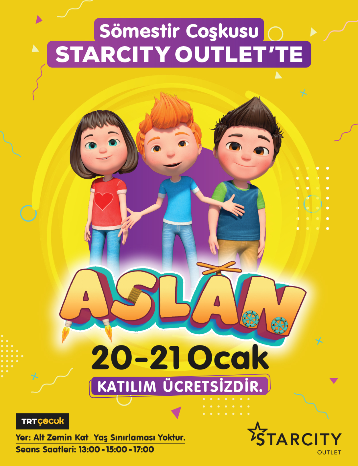 TRT Çocuk’un Sevilen Çizgi Film Kahramanı ASLAN Starcity Outlet’e Geliyor!