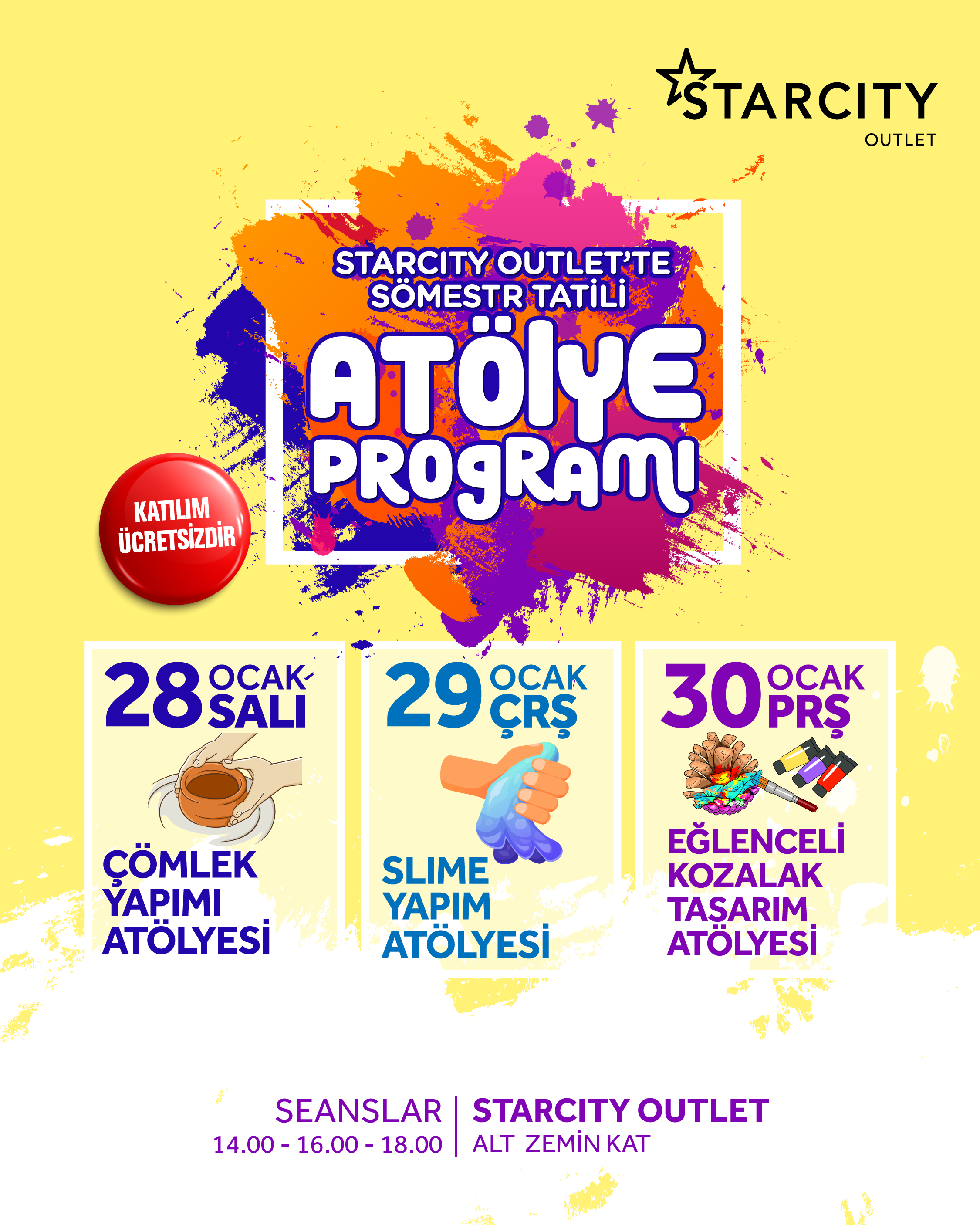 Starcity Outlet'te Sömestr Tatili   Atölye Programı